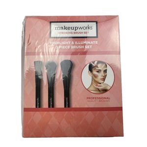 Make Up Works Strobing Make Up Brushes New 3 Pc Set New
